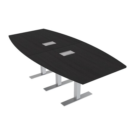 Skutchi Designs 8 Person Conference Table With Power Unit | 8' Boat Table | Harmony Series HAR-BOT-48X96-T-U999ST19-ESIL