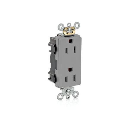 Leviton Commercial Grade Decora Receptacle, 15 Amp, 125 Volt M1626-GY