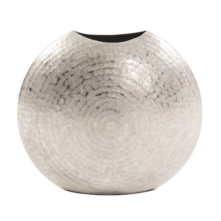 Homeroots 10" Silver Cylinder Aluminum Table Vase 401232