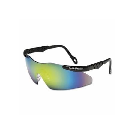 Smith And Wesson Magnum 3G Safety Glasses, Green Mirror Polycarbonate Lens, Mirror, Black, Nylon, Universal 412-19940