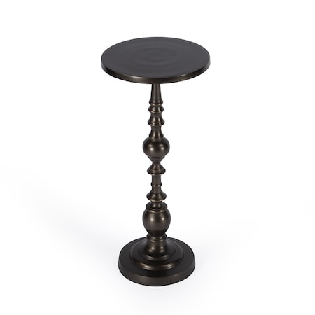 Homeroots 23" Bronze Metal Round Pedestal End Table 634874