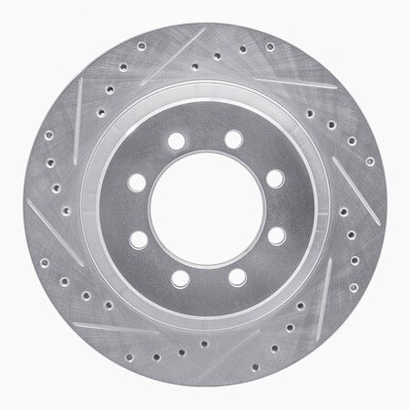 Dynamic Friction Co DFC Brake Rotor - Drilled and Slotted - Silver 631-54102L