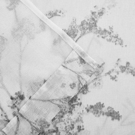 Homeroots 72" White And Gray Floral Shower Curtain 720614
