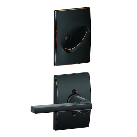 Schlage Residential Schlage Custom Custom Latitude Lever with Century Rose Interior Active Trim with 16680 Latch and FC59LAT716CEN