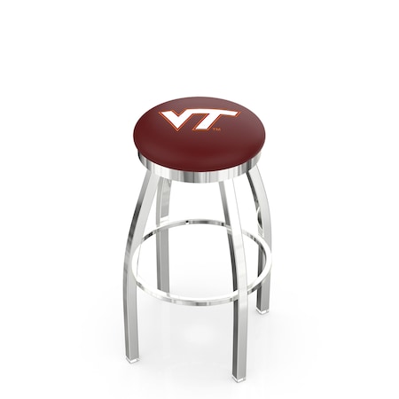 Holland Bar Stool Co 36" Chrome Virginia Tech Swivel Bar Stool, Accent Ring L8C2C36VATech