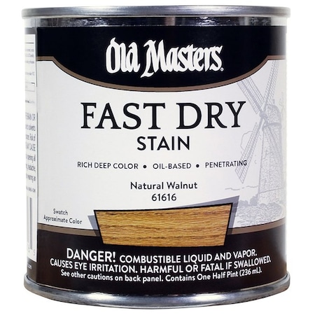 Fast Dry Stain 1/2 Pt Old Masters Natural Walnut Interior Oil-Based Wood Stain 61616