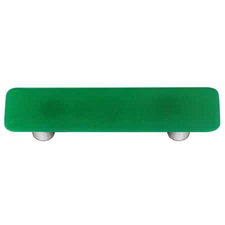 Palacedesigns Emerald Green Rectangle Glass Cabinet Pull - Aluminum Post PA966867