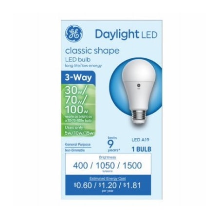Current GE LED 515W A19 Bulb 93130565