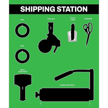 Visual Workplace Shipping Supplies Shadow Board 30-1910-3630-S21403