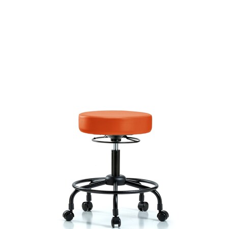 Blue Ridge Ergonomics Desk Stool, Vinyl, RT, Casters, Orange BR-VDHSO-RT-RC-8613