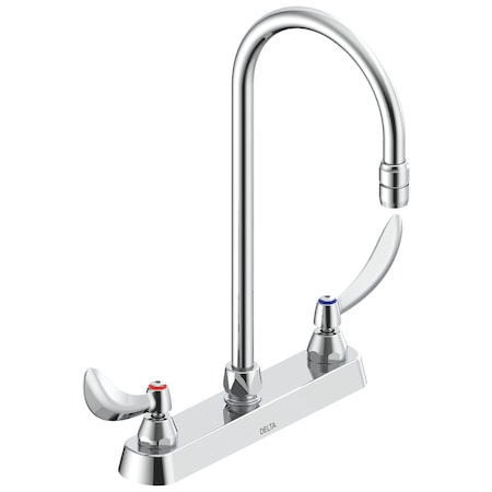 Delta Commercial 26C3 8 In Cast Deckmount In Chrome 26C3944-R6