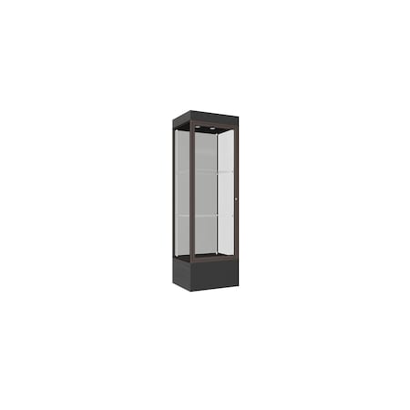 Ghent Lighted Floor Display Case 24x76x20, 12" Base, Bronze 93LFHB-BZ-BLK