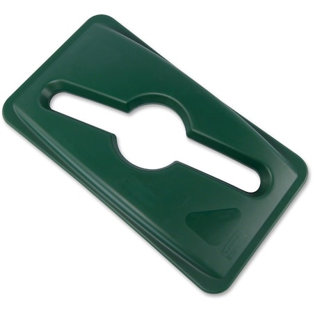 Rubbermaid Commercial Slim Jim(R) 23 gal Recycling Lid, Dome Green, Resin, 1 Openings 11 1/2 in W/Dia 1788373