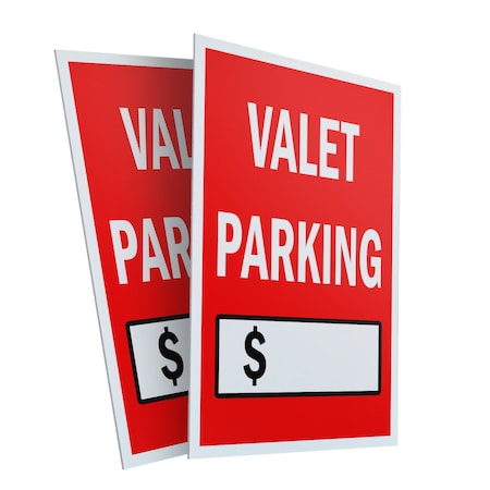 Signmission Valet Parking With Price, Plastic Signs Only 24 Inch x 36 Inch, Corrugated Plastic, 2PK CSB-2436-2PACK-Valet Parking With Price