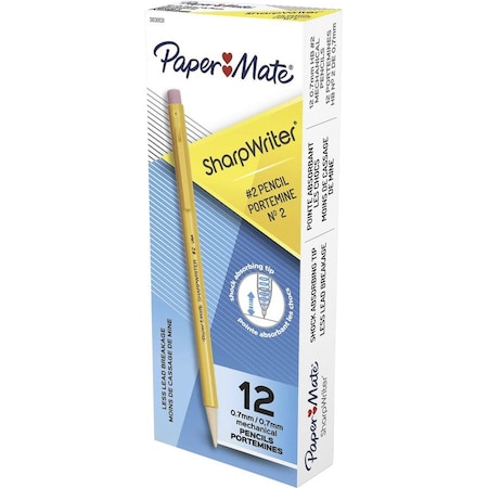 Sanford Paper Mate Sharpwriter Mechanical Pencil, 07mm, Yellow, PK12 3030131
