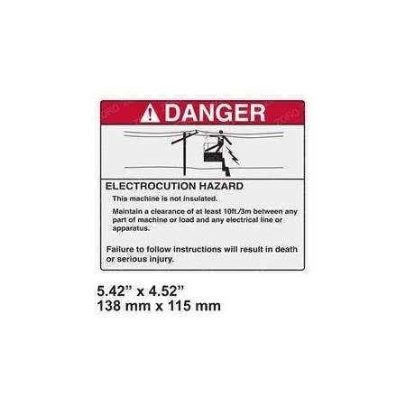 Jlg REPLACEMENT DECAL, DANGER ELEC. HAZARD 1703781