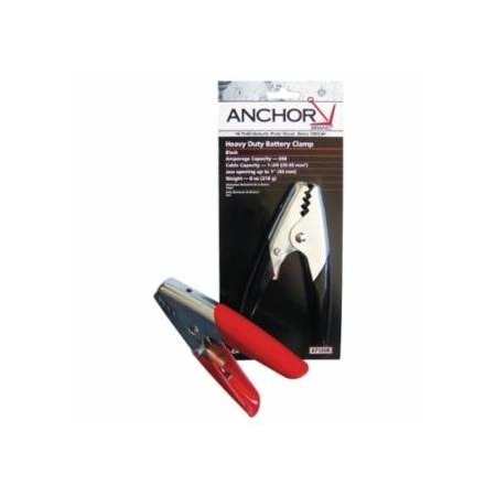 Anchor Brand Battery Clamp, Vinyl-Insulated, 1-3/0 AWG, 600 A, 1-1/2 in Jaw, Black 102-67120B