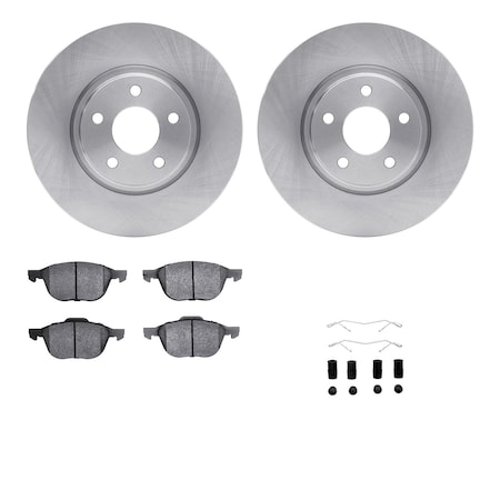 Dynamic Friction Co DFC Rotors with EURO 5000 Ceramic Brake Pads includes Hardware 6612-54075