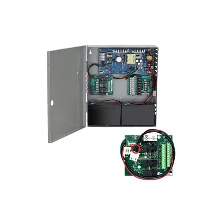 Schlage Electronic Security 4A Power Supply, 4 Relay Option Board, 12/24VDC, Battery Back-Up PS904-4R