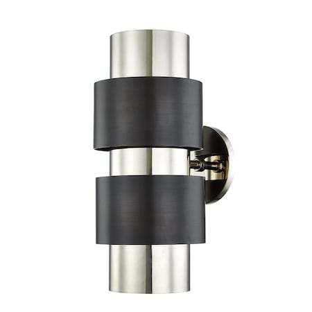 Hudson Valley Lighting Cyrus 2 Light Wall Sconce 6 In. Polished Nickel/Old Bronze Combo 9420-PNOB