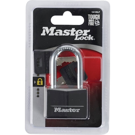Master Lock 1-9/16'' W. Covered Solid Body Padlock with 1-1/2'' Shackle 141DLF