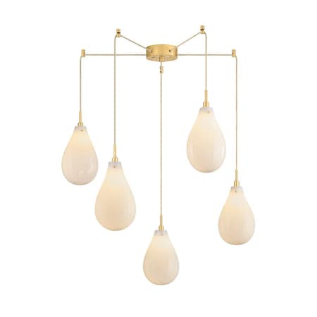 Hudson Valley Lighting Ironwood 5 Light Chandelier in Aged Brass 3905-AGB