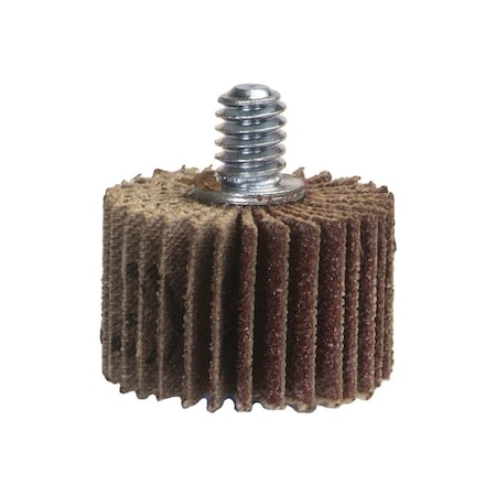 Norton Co Coarse Grit Threaded Shank Mini Flap Wheels, 3 in x 1 in, 60 Grit, 20,000 rpm 63642502664-XCP1