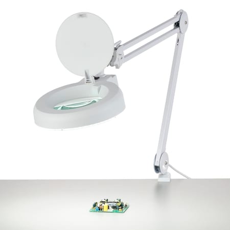 Amscope 2.25X Magnification 5 Diameter Lens 90 LED Desk Clamp Magnifying Lamp MAG5-90D5