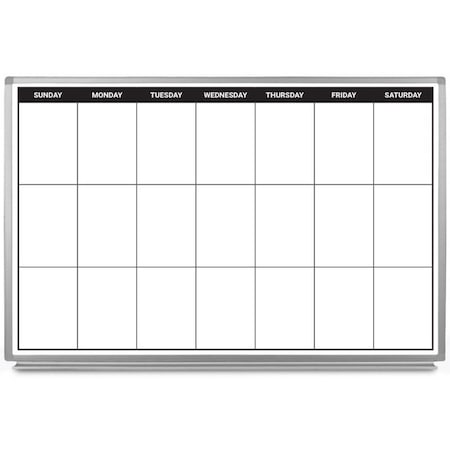 Creative Safety Supply Weekly Calendar Dry-Erase Scheduling Whiteboard, 36in x 24in WB10007-36