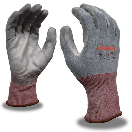 Caliber Gloves, Light Blue, Gray PU Palm Coat, PR 3718TXXL