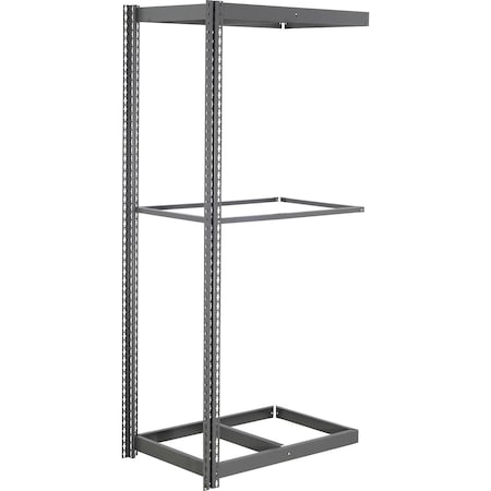 Global Industrial 3 Shelf, Commercial Duty Boltless Shelving, Add On, 48"W x 12"D x 84"H, No Deck B3165595
