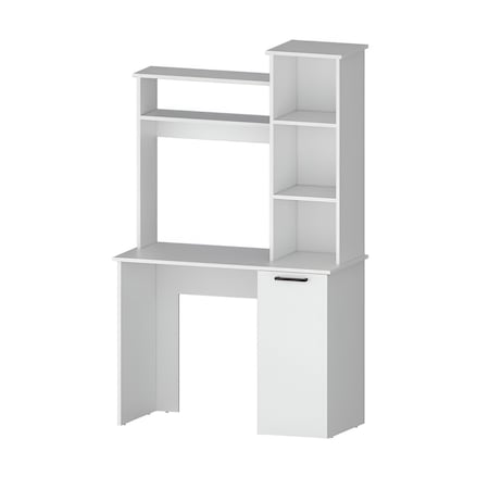 Homeroots 39" White Computer Desk With Hutch 530193