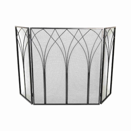 Lavish Home Fireplace Screen 3 Panel Fireplace Gate with Protective Mesh for Wood-Burning Fire Place 80-FPSR-11