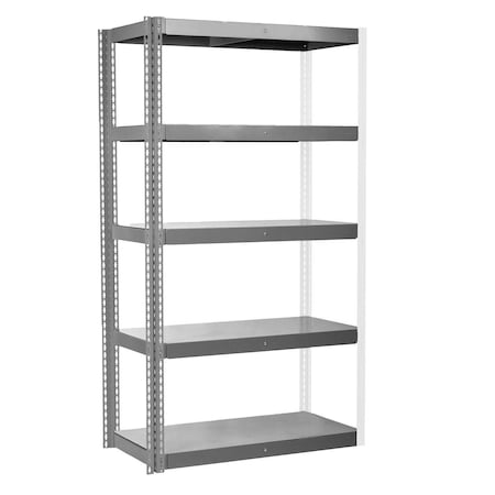 Global Industrial 5 Shelf, High Capacity Boltless Shelving, Steel Deck, Add On, 72"W x 36"D x 96"H B3152962