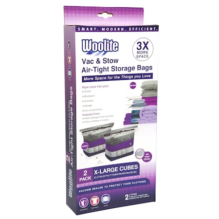 Laundry 360 2 Piece Air-Tight Jumbo Cube Vacuum Storage Bags W-85565