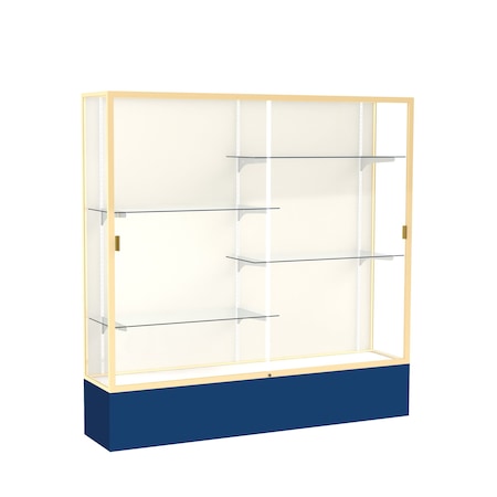 Ghent Spirit Floor Display Case 72x72x16, Plaque, Champange 376PB-GD-NY