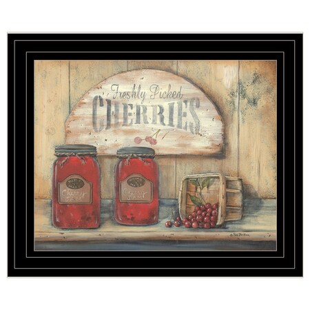 Homeroots CHERRY JAM 2 Black Framed Print Wall Art 404697