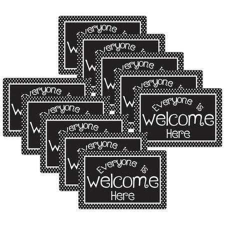 Smart Poly Computer Mouse Pad, 8in. x 10in., Everyone is Welcome Here, BW Dots, 10PK 97109