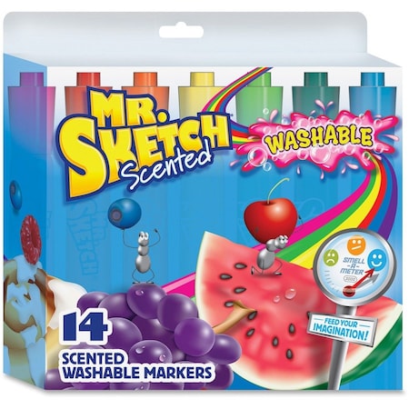 Mr. Sketch Black, Blue, Brown, Dark Green, Green, Magenta, Orange, Purple, Red, Turquoise, Yellow 14 PK 1924061