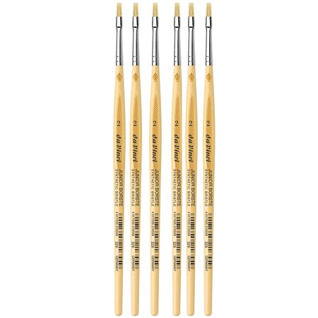 Da Vinci JUNIOR BORSTE Synthetic Student Brush, Synthetic, Tempera, Flat, Series 329, Size 2, 6PK VA-329_2