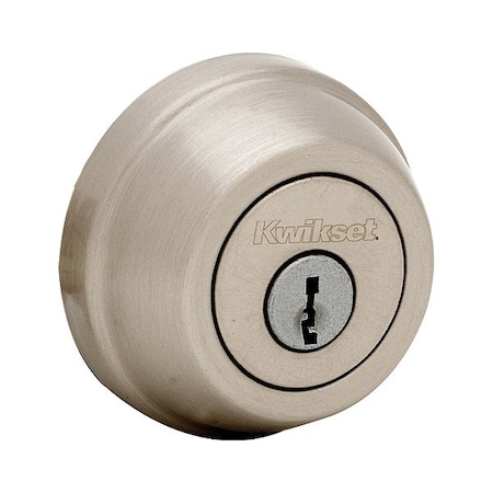 Kwikset Single Cylinder Deadbolt, 1" L Throw, Zinc 780-15-6AL-STRKP-K3