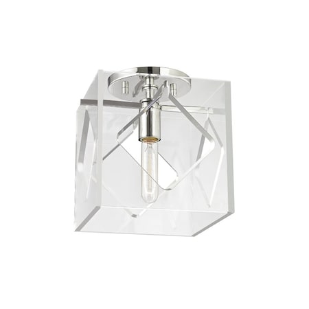 Hudson Valley Lighting Travis 1 Light Semi Flush 9 In. Polished Nickel 5909F-PN