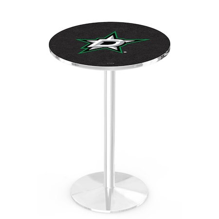 Holland Bar Stool Co 36" Chrome Dallas Stars Pub Table, 36" dia. Top L214C3636DalSta