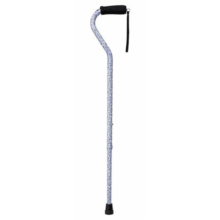 Mabis Lightweight Adjustable Designer Cane - Offset Handle - Tiny Flowers 502-1300-9903