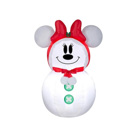 Gemmy Inflatable Airblown LED White Minnie Mouse Snowman 3.5 ft. 117566