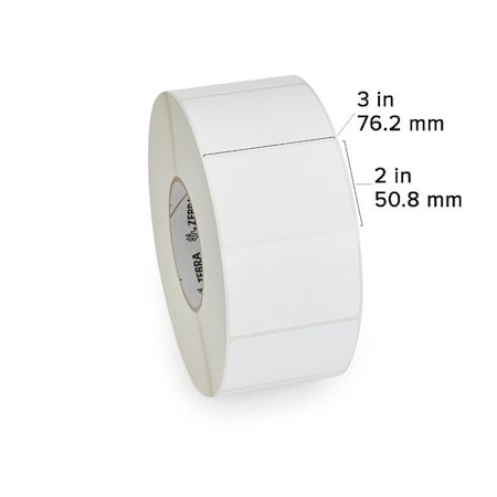 Zebra Zebra Thermal Transfer Label, Kimdura Matte Polypropylene, 3" x 2", 2230 labels/Roll, 4PK 10011689