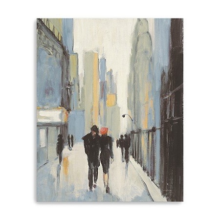 Homeroots 20" x 16" Watercolor Walk in the City Canvas Wall Art 399033
