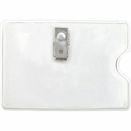 Brady Horizontal Side-Load Badge Holder - 2.56" x 3.75" - Vinyl - 100 Pack - Clear 1810-1100
