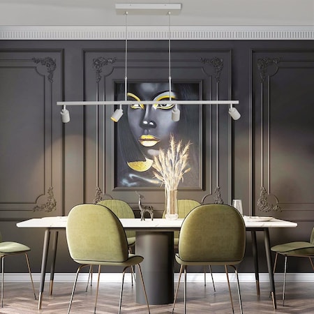 Vidalite Shura White 4-Light Track Pendant Light with Adjustable Heads, Integrated LED, 3000K, 1960 Lumen CE1008035