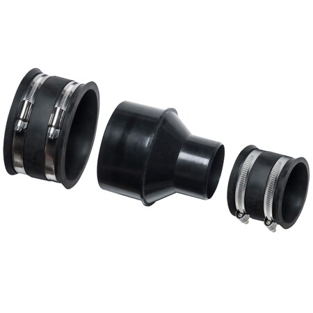 Powertec 4 in. Hose to 2-1/2 in. Hose Cone Reducer with 4 in. & 2-1/2 in. Dust Control Flex Cuff 70350